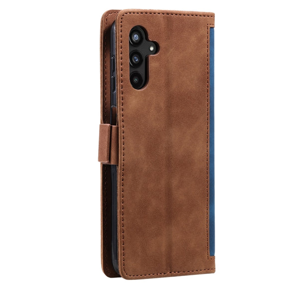 For Samsung Galaxy S25 5G Retro Splicing Horizontal Flip Leather Phone Case(Blue)