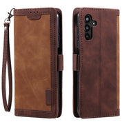 For Samsung Galaxy S25 5G Retro Splicing Horizontal Flip Leather Phone Case(Brown)