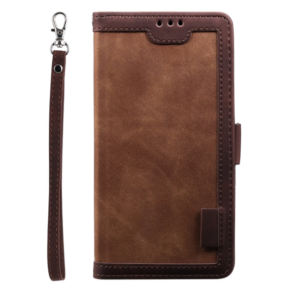 For Samsung Galaxy S25 5G Retro Splicing Horizontal Flip Leather Phone Case(Brown)