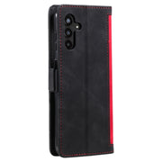 For Samsung Galaxy S25 5G Retro Splicing Horizontal Flip Leather Phone Case(Red)