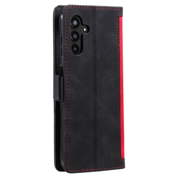For Samsung Galaxy S25 5G Retro Splicing Horizontal Flip Leather Phone Case(Red)