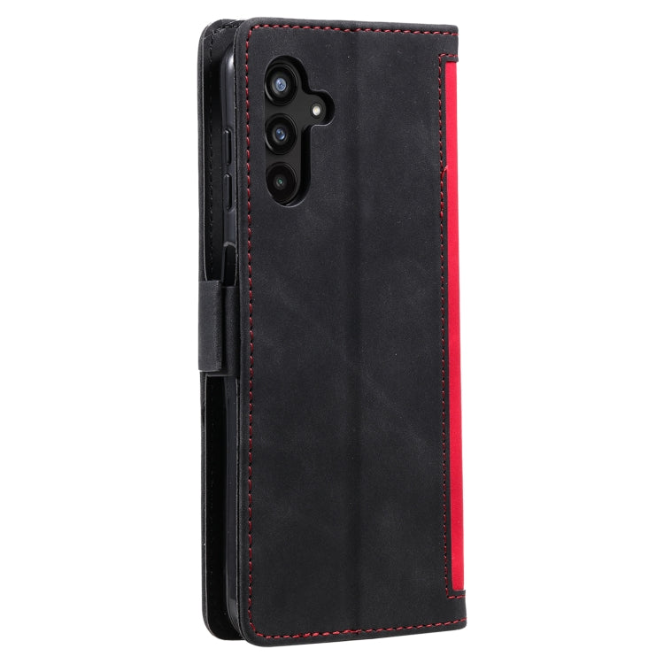 For Samsung Galaxy S25 5G Retro Splicing Horizontal Flip Leather Phone Case(Red)
