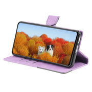 For Samsung Galaxy S25 5G TTUDRCH Embossed Line Splicing Leather Phone Case(Purple)