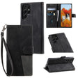 For Samsung Galaxy S25 Ultra 5G TTUDRCH Embossed Line Splicing Leather Phone Case(Black) - Galaxy S25 Ultra 5G Cases by PMC Jewellery | Online Shopping South Africa | PMC Jewellery | Buy Now Pay Later Mobicred