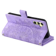 For Samsung Galaxy S25 5G Multi-Card Totem Zipper Leather Phone Case(Purple)