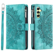 For Samsung Galaxy S25+ 5G Multi-Card Totem Zipper Leather Phone Case(Green)