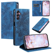 For Samsung Galaxy S25 5G Totem Embossed Magnetic Leather Phone Case(Blue)