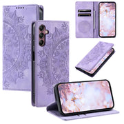 For Samsung Galaxy S25 5G Totem Embossed Magnetic Leather Phone Case(Purple)