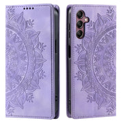 For Samsung Galaxy S25 5G Totem Embossed Magnetic Leather Phone Case(Purple)