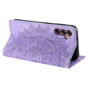 For Samsung Galaxy S25 5G Totem Embossed Magnetic Leather Phone Case(Purple)