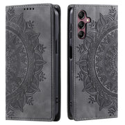 For Samsung Galaxy S25+ 5G Totem Embossed Magnetic Leather Phone Case(Grey)