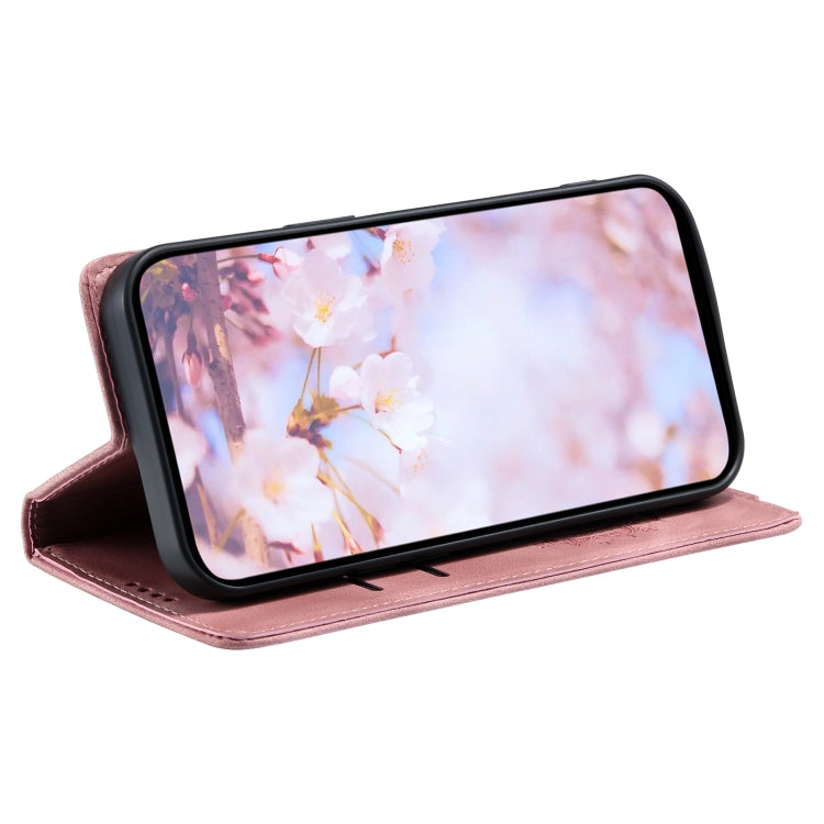 For Samsung Galaxy S25+ 5G Totem Embossed Magnetic Leather Phone Case(Rose Gold)