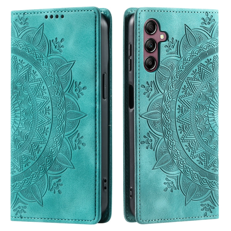 For Samsung Galaxy S25+ 5G Totem Embossed Magnetic Leather Phone Case(Green)