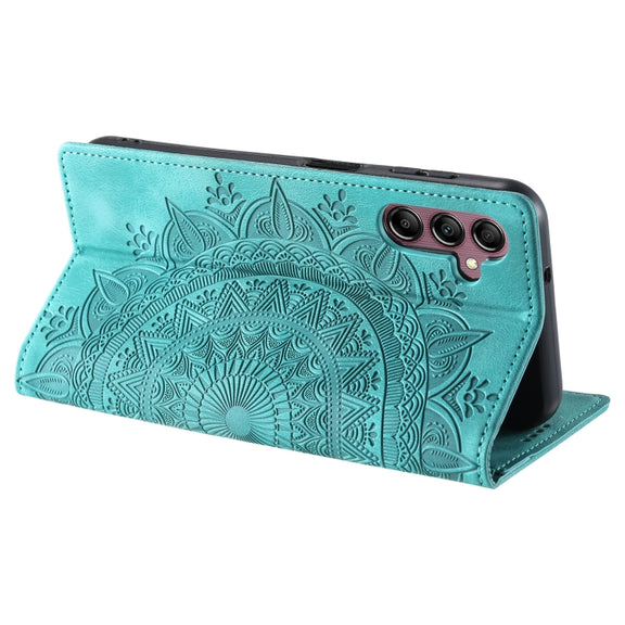 For Samsung Galaxy S25+ 5G Totem Embossed Magnetic Leather Phone Case(Green)
