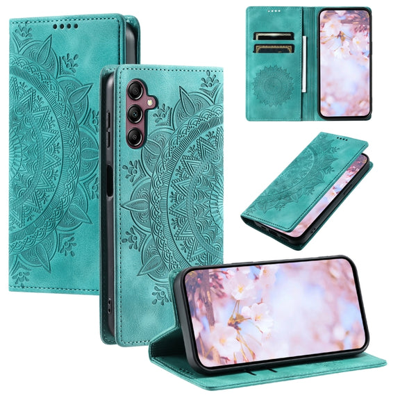 For Samsung Galaxy S25+ 5G Totem Embossed Magnetic Leather Phone Case(Green)
