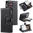 For Samsung Galaxy S25 Ultra 5G Glitter Lattice Zipper Wallet Leather Phone Case(Black) - Galaxy S25 Ultra 5G Cases by PMC TechLife | Online Shopping South Africa | PMC TechLife | Buy Now Pay Later Mobicred