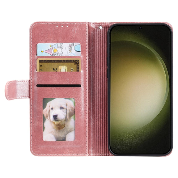 For Samsung Galaxy S25 5G Simple 6-Card Wallet Leather Phone Case(Rose Gold)