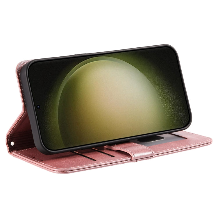 For Samsung Galaxy S25 5G Simple 6-Card Wallet Leather Phone Case(Rose Gold)