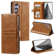 For Samsung Galaxy S25 5G Simple 6-Card Wallet Leather Phone Case(Brown)