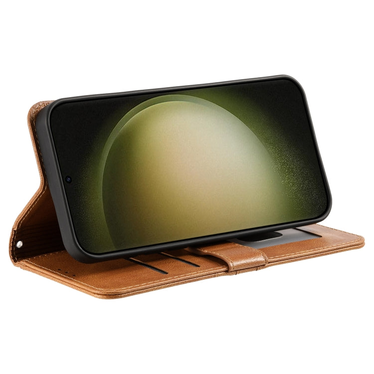 For Samsung Galaxy S25 5G Simple 6-Card Wallet Leather Phone Case(Brown)