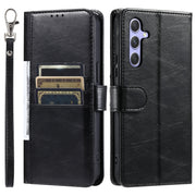 For Samsung Galaxy S25 5G Simple 6-Card Wallet Leather Phone Case(Black)