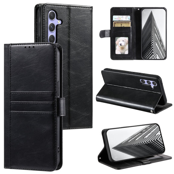 For Samsung Galaxy S25 5G Simple 6-Card Wallet Leather Phone Case(Black)