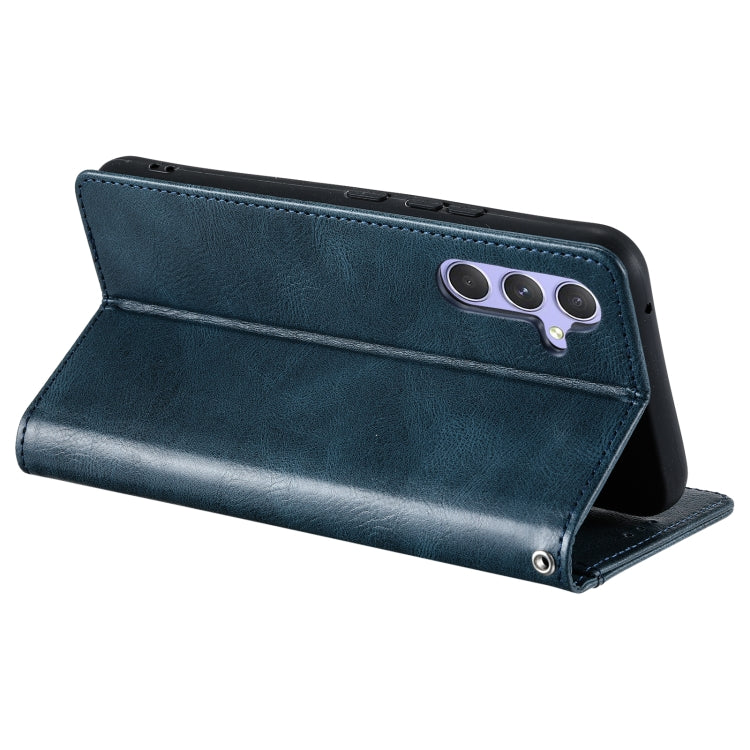 For Samsung Galaxy S25+ 5G Simple 6-Card Wallet Leather Phone Case(Navy Blue)