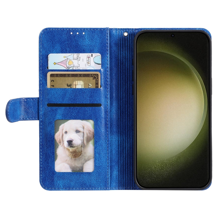 For Samsung Galaxy S25+ 5G Simple 6-Card Wallet Leather Phone Case(Blue)
