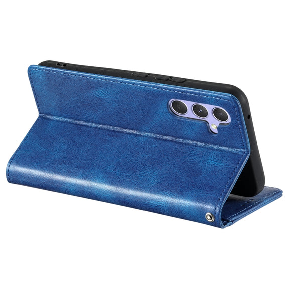 For Samsung Galaxy S25+ 5G Simple 6-Card Wallet Leather Phone Case(Blue)