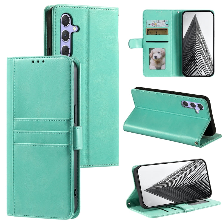 For Samsung Galaxy S25+ 5G Simple 6-Card Wallet Leather Phone Case(Green)