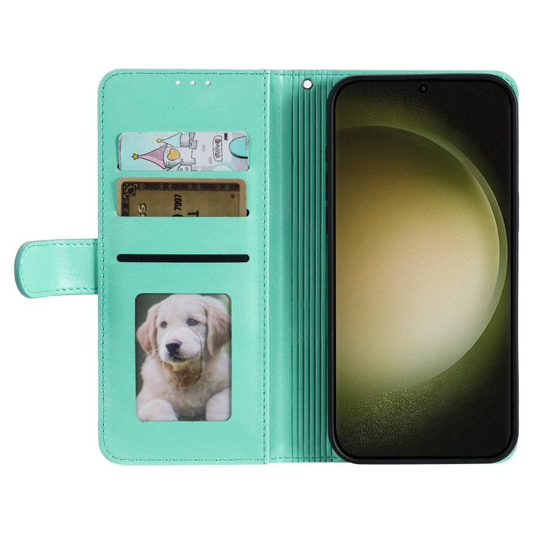 For Samsung Galaxy S25+ 5G Simple 6-Card Wallet Leather Phone Case(Green)