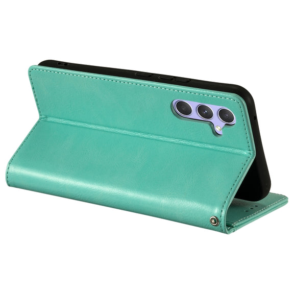 For Samsung Galaxy S25+ 5G Simple 6-Card Wallet Leather Phone Case(Green)
