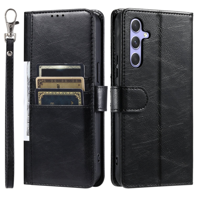 For Samsung Galaxy S25+ 5G Simple 6-Card Wallet Leather Phone Case(Black)