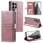 For Samsung Galaxy S25 Ultra 5G Simple 6-Card Wallet Leather Phone Case(Rose Gold)