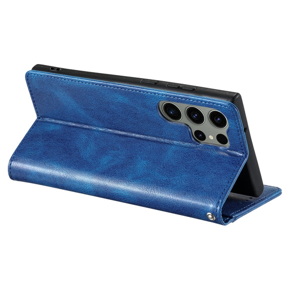 For Samsung Galaxy S25 Ultra 5G Simple 6-Card Wallet Leather Phone Case(Blue)