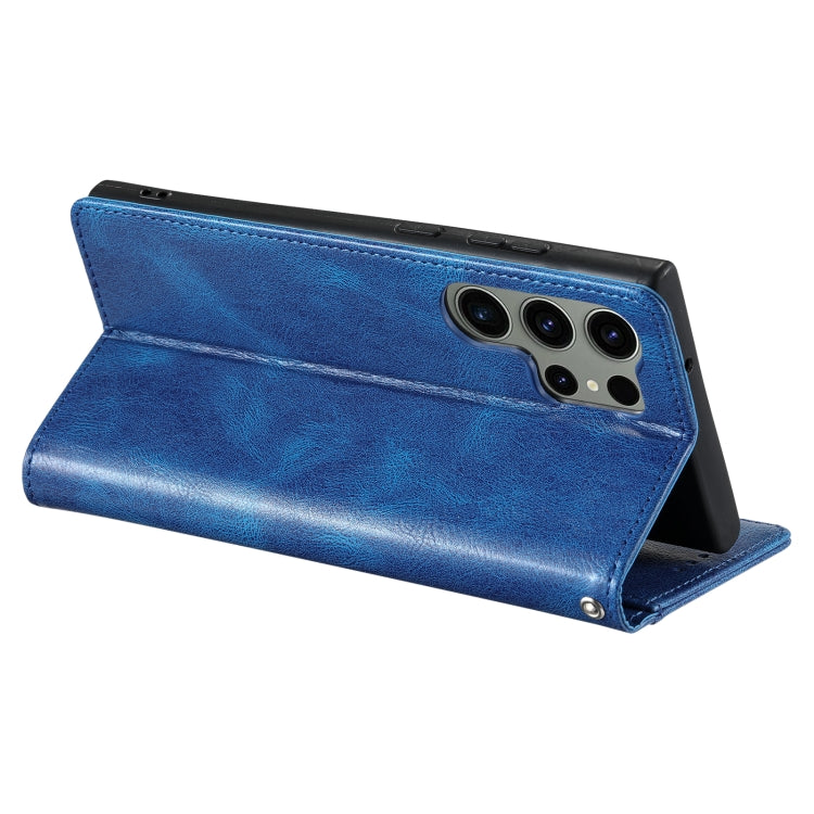 For Samsung Galaxy S25 Ultra 5G Simple 6-Card Wallet Leather Phone Case(Blue)