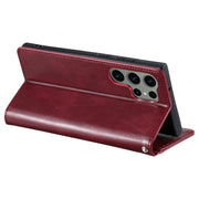 For Samsung Galaxy S25 Ultra 5G Simple 6-Card Wallet Leather Phone Case(Wine Red)
