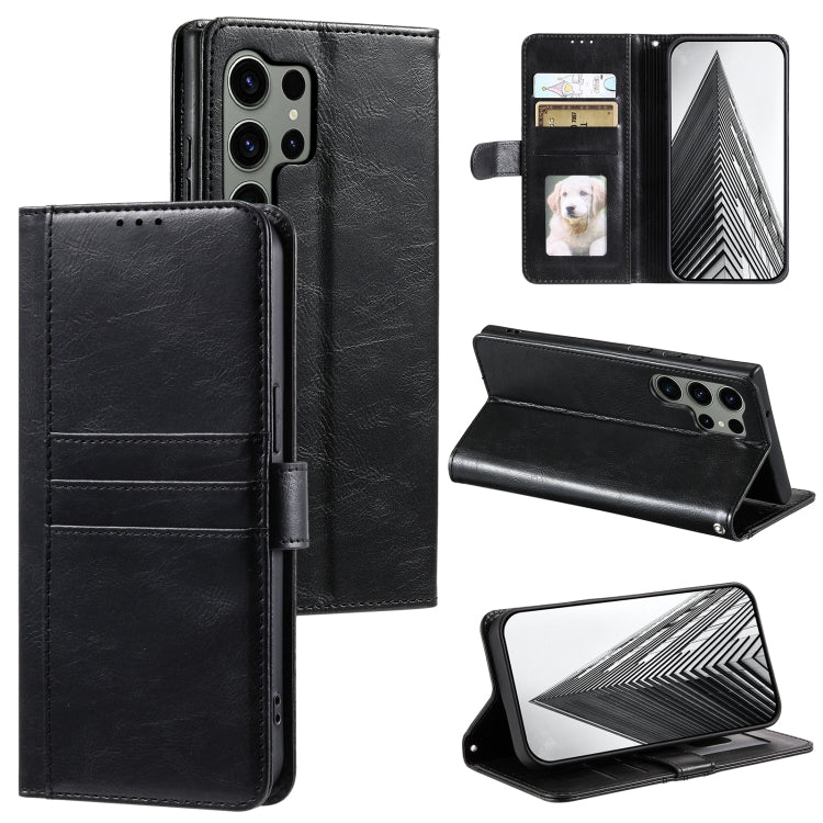 For Samsung Galaxy S25 Ultra 5G Simple 6-Card Wallet Leather Phone Case(Black)