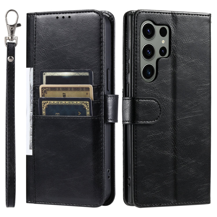 For Samsung Galaxy S25 Ultra 5G Simple 6-Card Wallet Leather Phone Case(Black)
