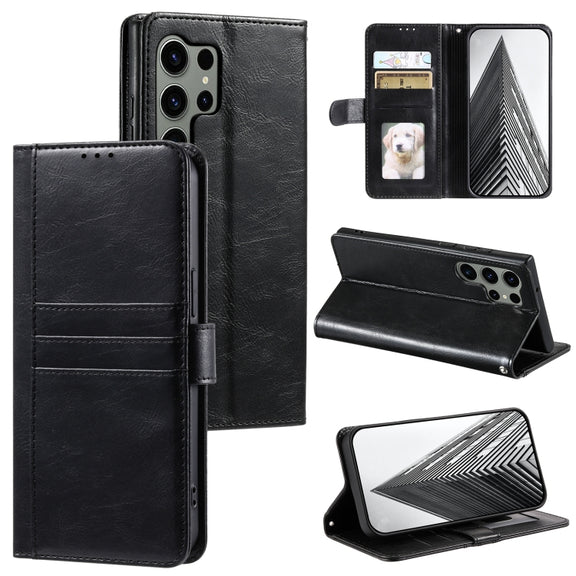 For Samsung Galaxy S25 Ultra 5G Simple 6-Card Wallet Leather Phone Case(Black)