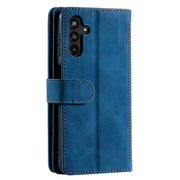 For Samsung Galaxy S25+ 5G Nine Card Zipper Bag Leather Phone Case with Lanyard(Blue)