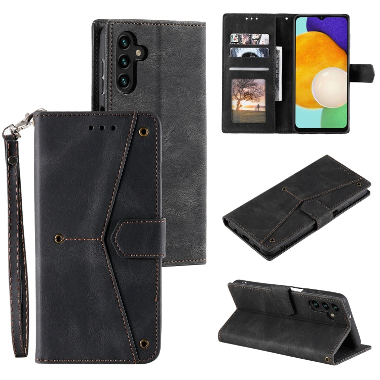 For Samsung Galaxy S25 5G Nail Skin Feel Stitching Calf Texture Leather Phone Case(Black)