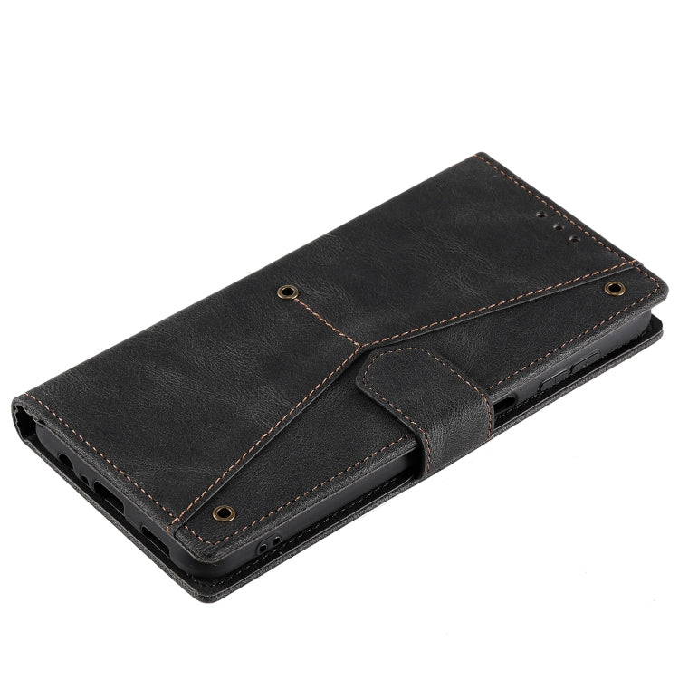 For Samsung Galaxy S25 5G Nail Skin Feel Stitching Calf Texture Leather Phone Case(Black)