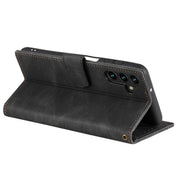 For Samsung Galaxy S25 5G Nail Skin Feel Stitching Calf Texture Leather Phone Case(Black)
