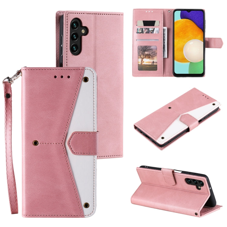 For Samsung Galaxy S25 5G Nail Skin Feel Stitching Calf Texture Leather Phone Case(Rose Gold)