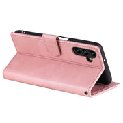 For Samsung Galaxy S25 5G Nail Skin Feel Stitching Calf Texture Leather Phone Case(Rose Gold)