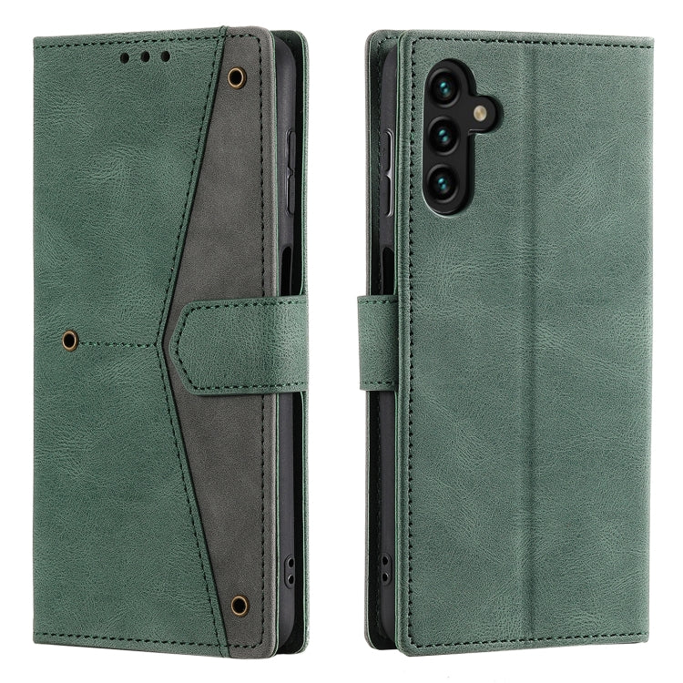 For Samsung Galaxy S25 5G Nail Skin Feel Stitching Calf Texture Leather Phone Case(Green)