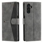 For Samsung Galaxy S25 5G Nail Skin Feel Stitching Calf Texture Leather Phone Case(Grey)