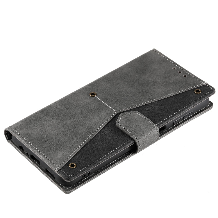 For Samsung Galaxy S25 5G Nail Skin Feel Stitching Calf Texture Leather Phone Case(Grey)