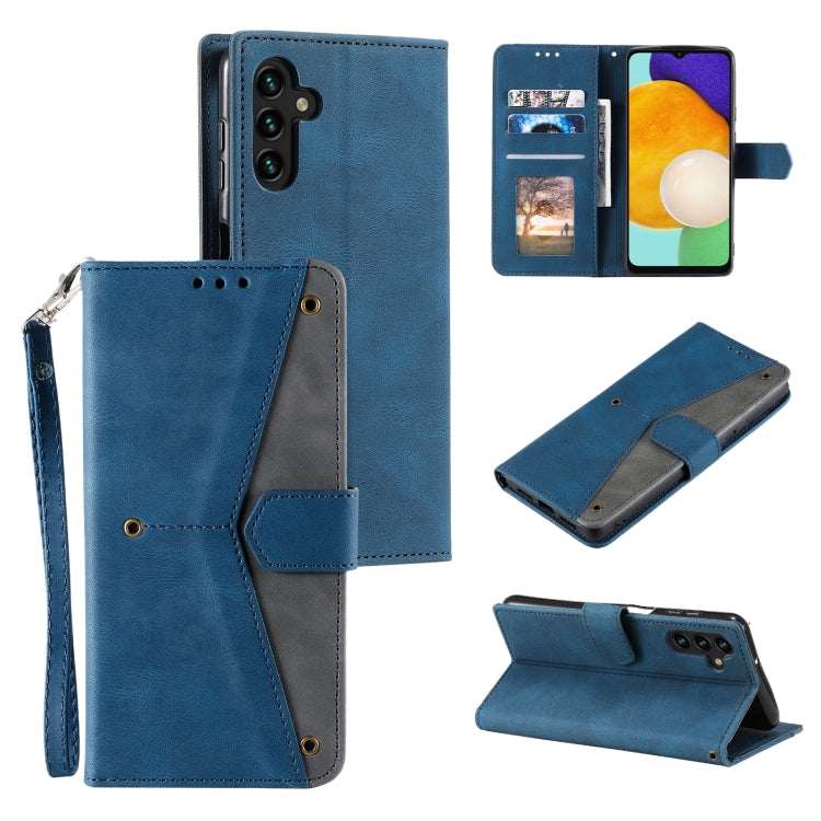 For Samsung Galaxy S25 5G Nail Skin Feel Stitching Calf Texture Leather Phone Case(Blue)